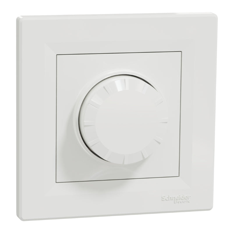 Rotary dimmer deviator R: 3-370W, LED: 0-200W with frame, White - SCHNEIDER ELECTRIC Asfora EPH6800121