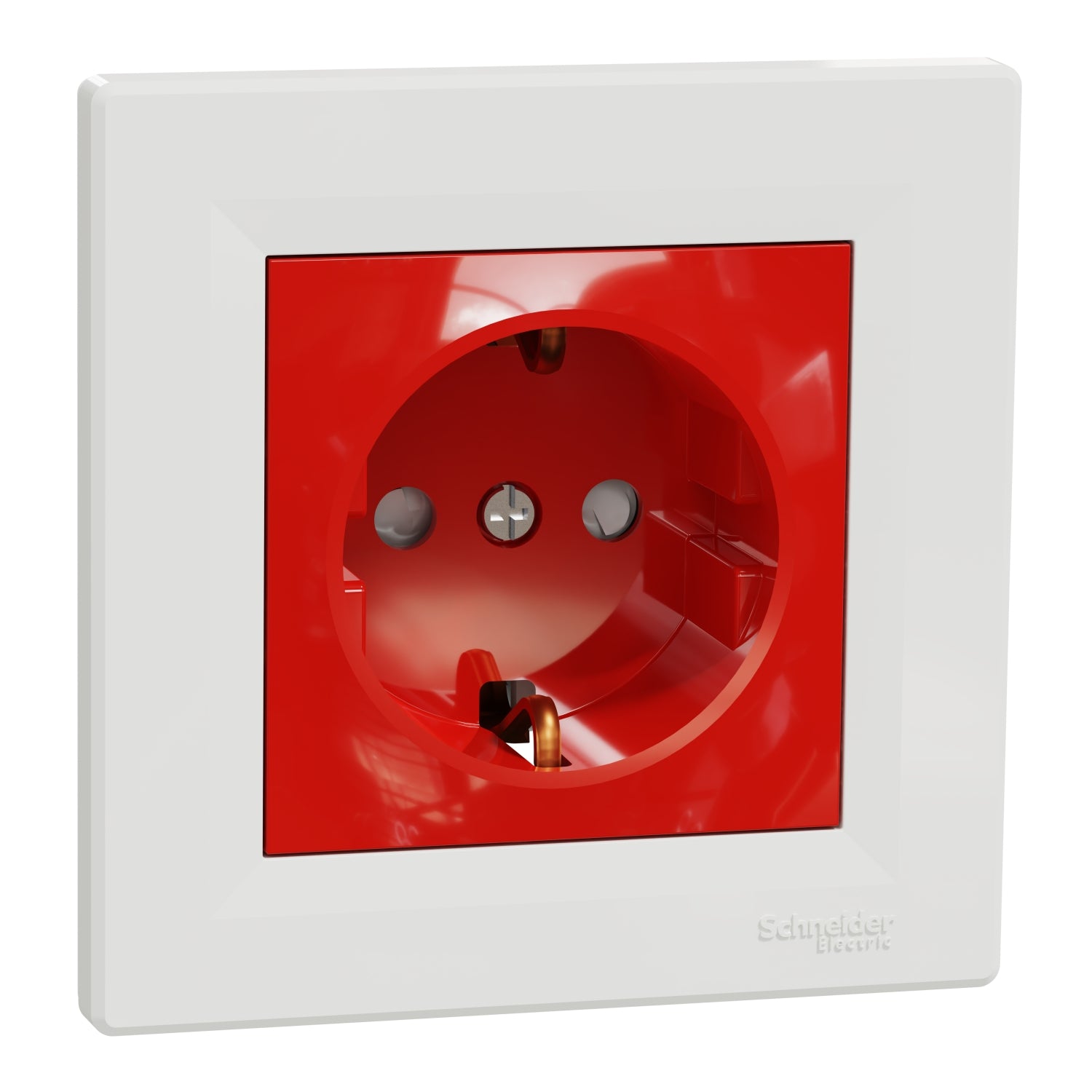 Schuko socket with child protection 16A without frame Red - SCHNEIDER ELECTRIC Asfora EPH2900521