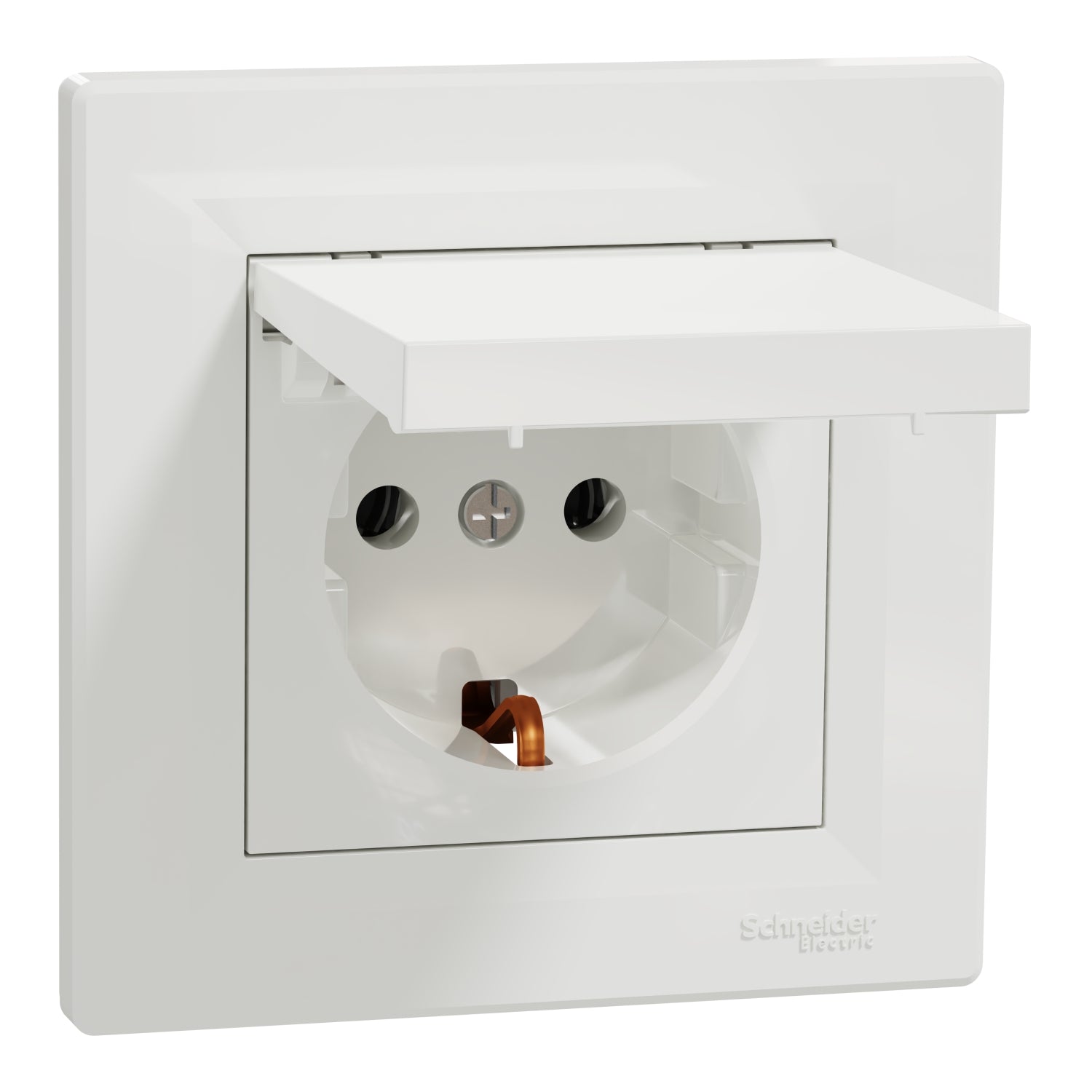 Schuko socket with cover 16A White - SCHNEIDER ELECTRIC Asfora EPH3100121