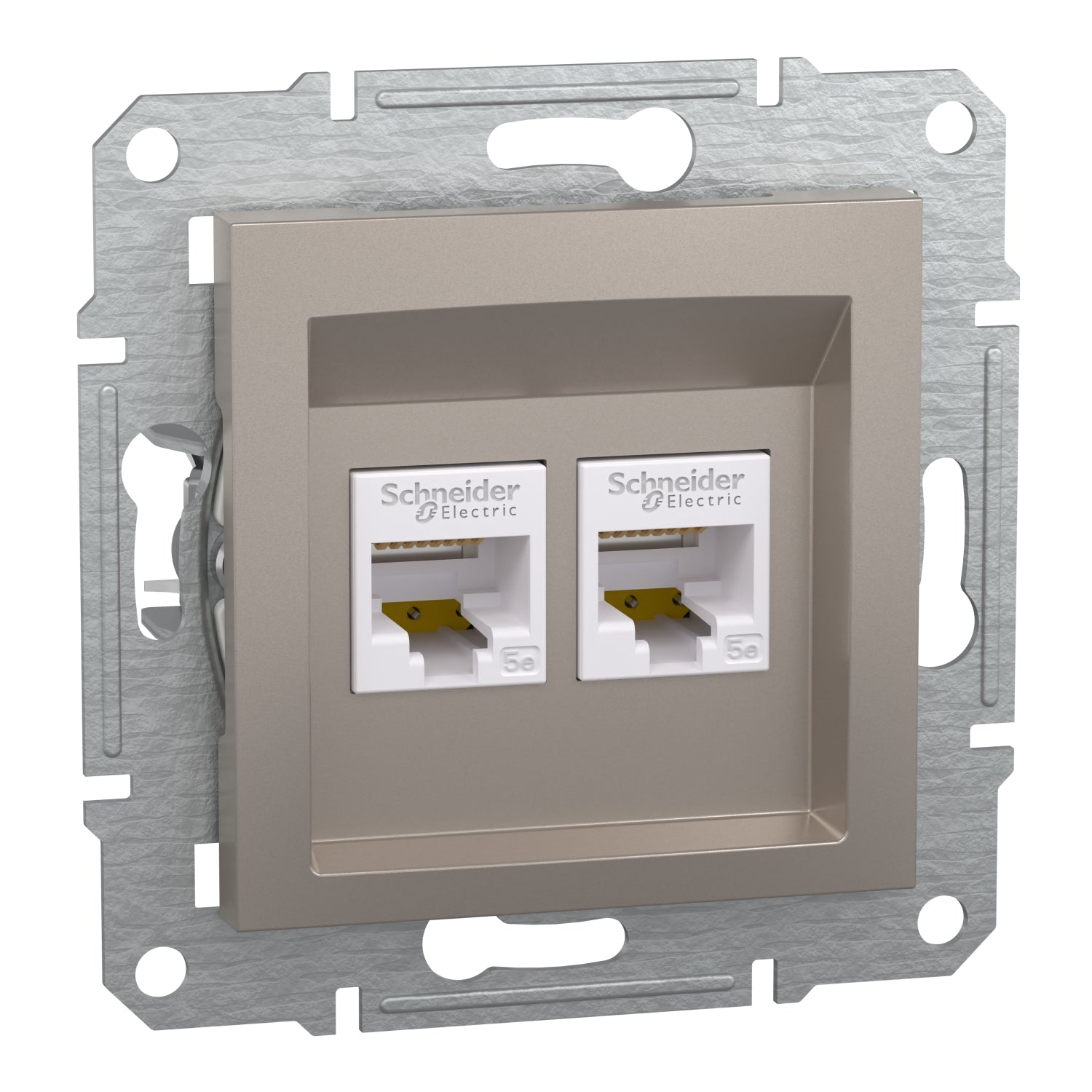 Socket 2x RJ45 UTP Cat.5e without frame Bronze - SCHNEIDER ELECTRIC Asfora EPH4400169