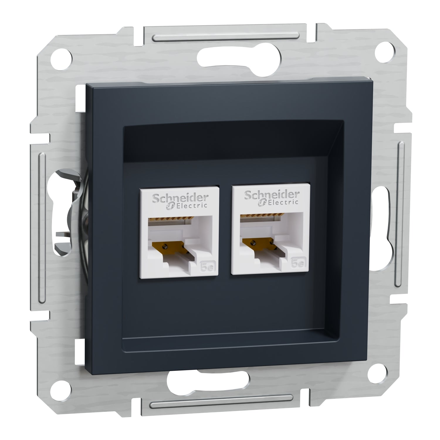 Socket 2x RJ45 UTP Cat.5e without frame Anthracite - SCHNEIDER ELECTRIC Asfora EPH4400171