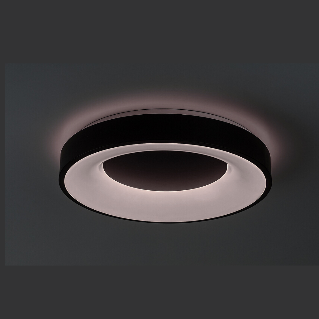 Ceilo – модерен LED плафон с дистанционно управление, регулируема светлина, 38W, черен