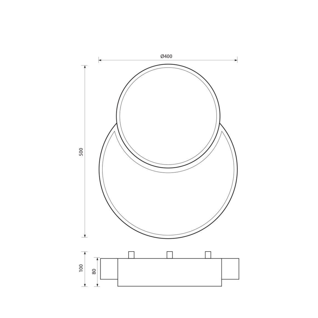 LED – модерен таванен плафон 35W, бял мат, регулируема светлина 3000–6000K