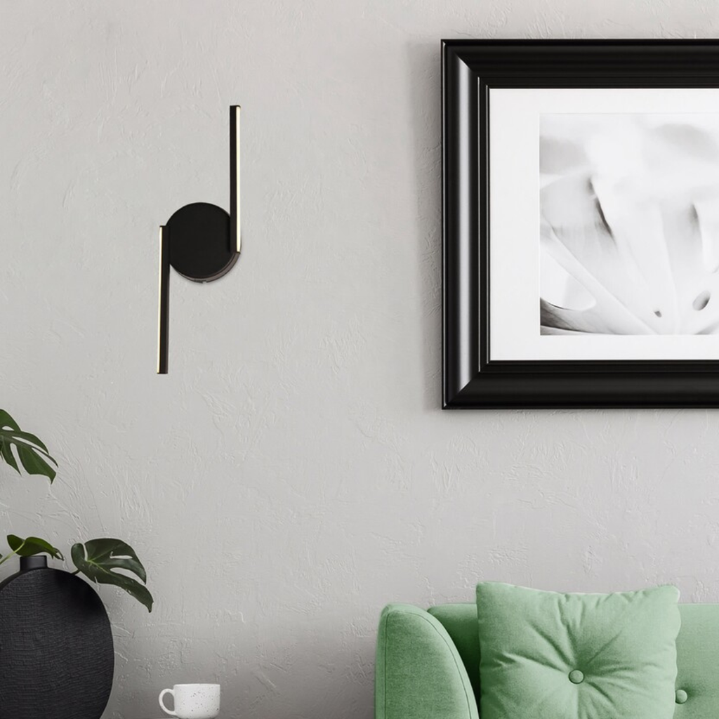 Sabira – модерна LED стенна лампа 8W, черен метал, 4000K естествена светлина