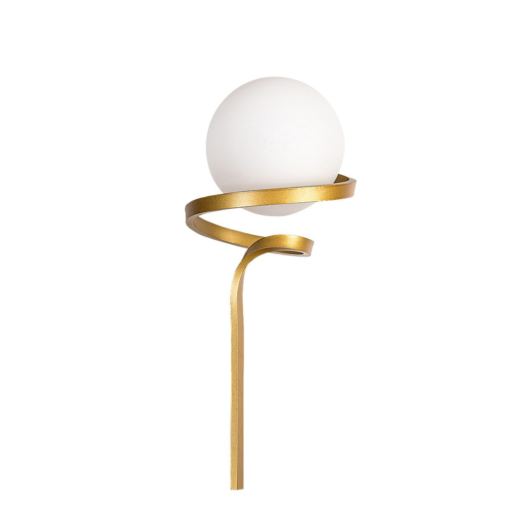 Sarabi – стенен аплик, златен метал и бяло стъкло, E27 1x20W