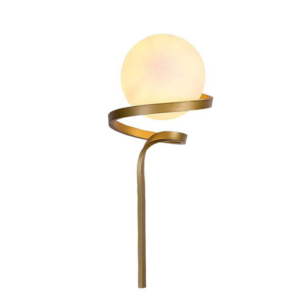 Sarabi – стенен аплик, златен метал и бяло стъкло, E27 1x20W