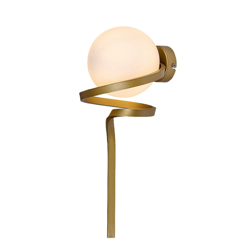 Sarabi – стенен аплик, златен метал и бяло стъкло, E27 1x20W