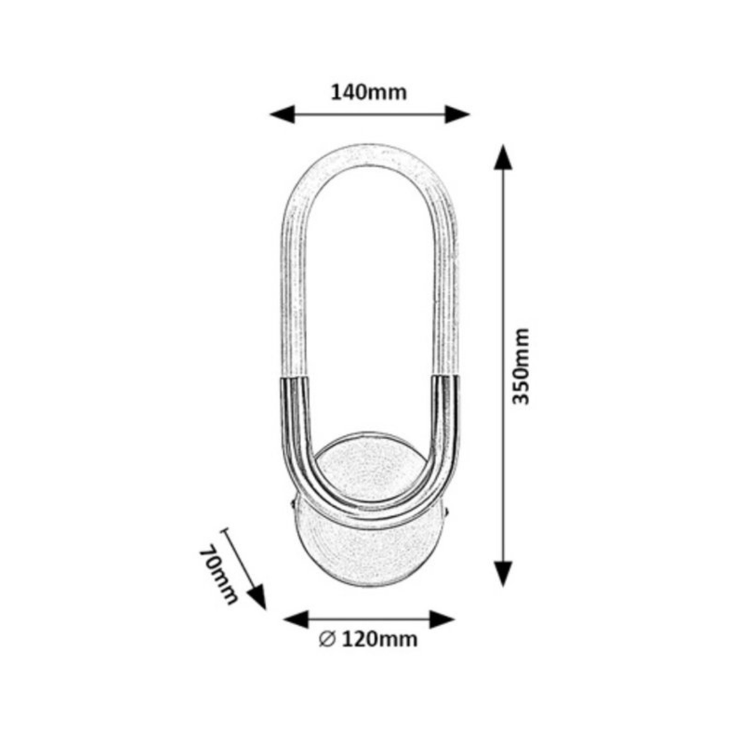 Irelia RABALUX wall lamp – attenuated chrome, LED 9W, 4000K
