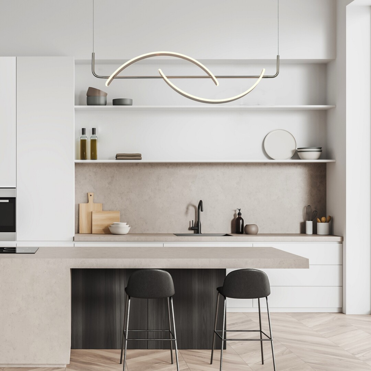 Jarnelle – LED висящ пендел 35W, атинен хром, 3000K топла светлина