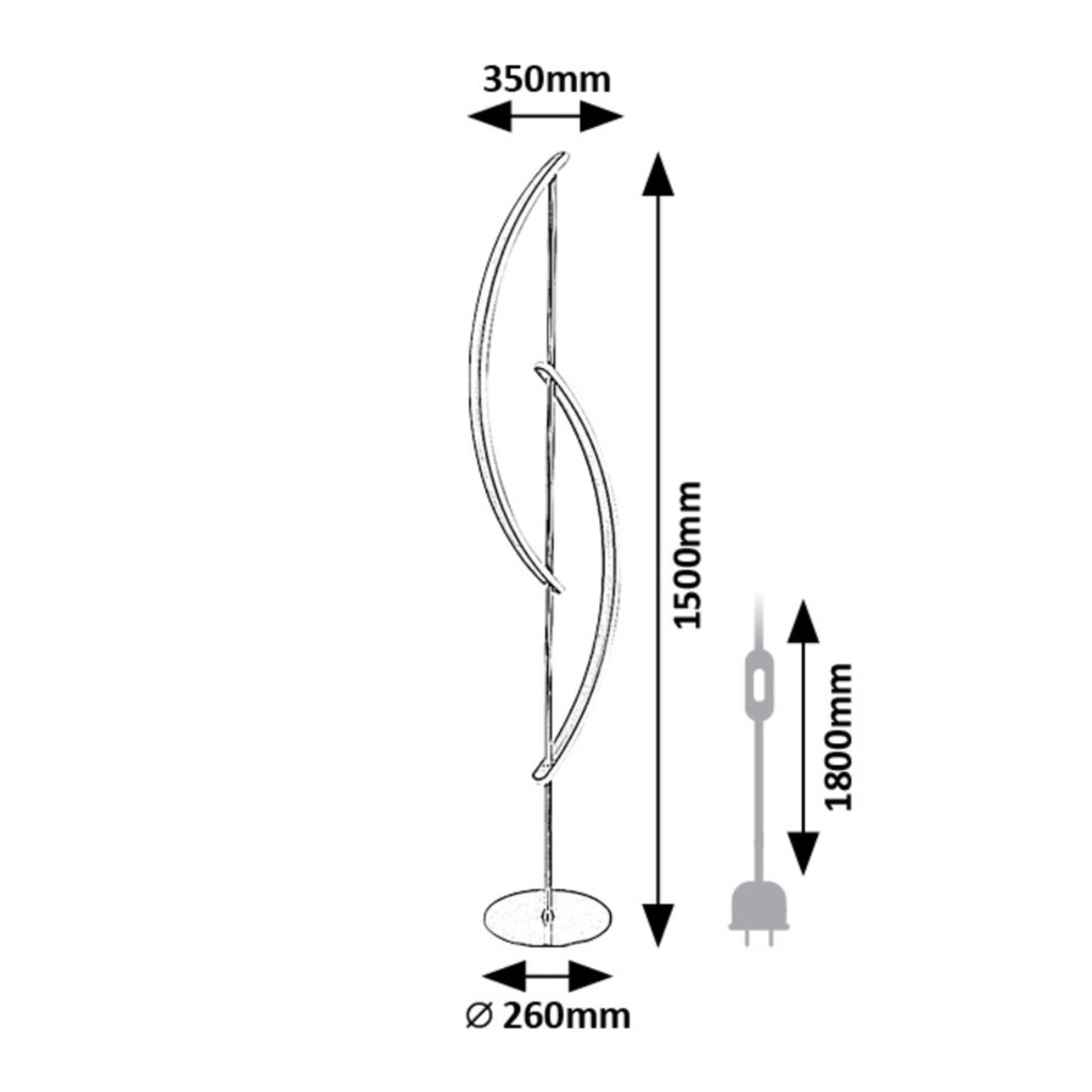 Jarnelle – LED лампион 30W, атинен хром, 3000K топла светлина