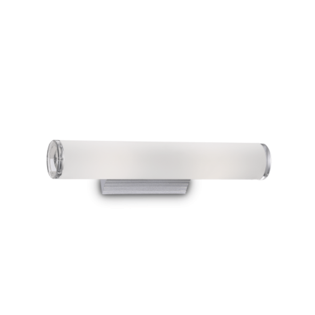 Аплик Camerino AP2 027081 – мат бяло стъкло и алуминий, 2×E14 | Ideal Lux