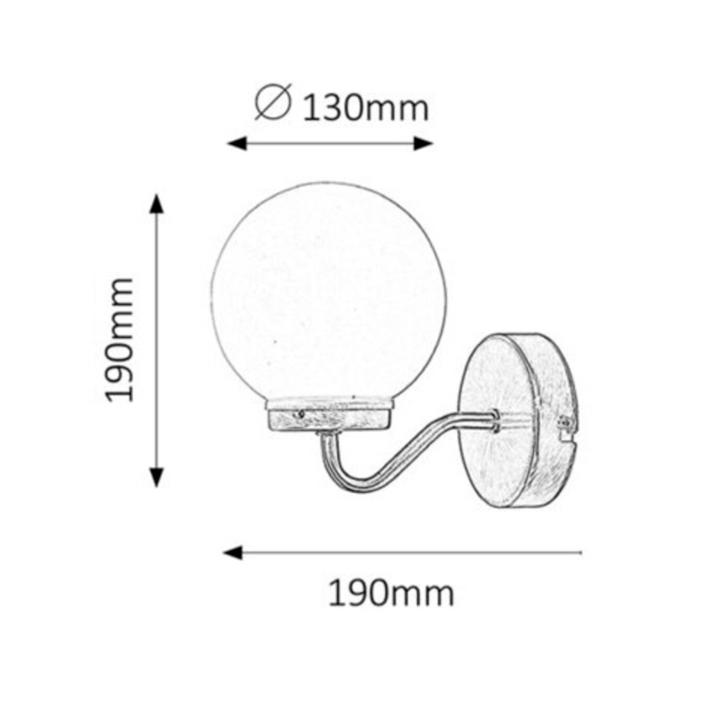 LED аплик за баня TOGO 5827 – хром и бял стъклен влагозащитен аплик | Rabalux