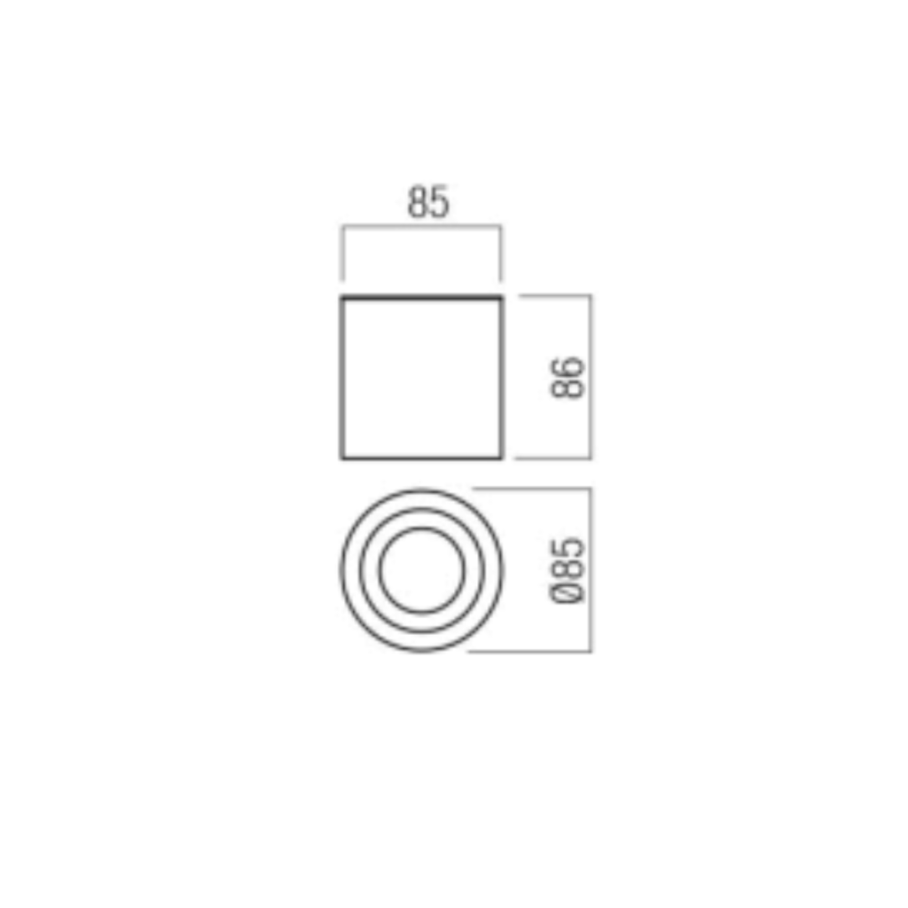 PRATO – цилиндрична луна за баня в хром, външен монтаж, GU10, IP44