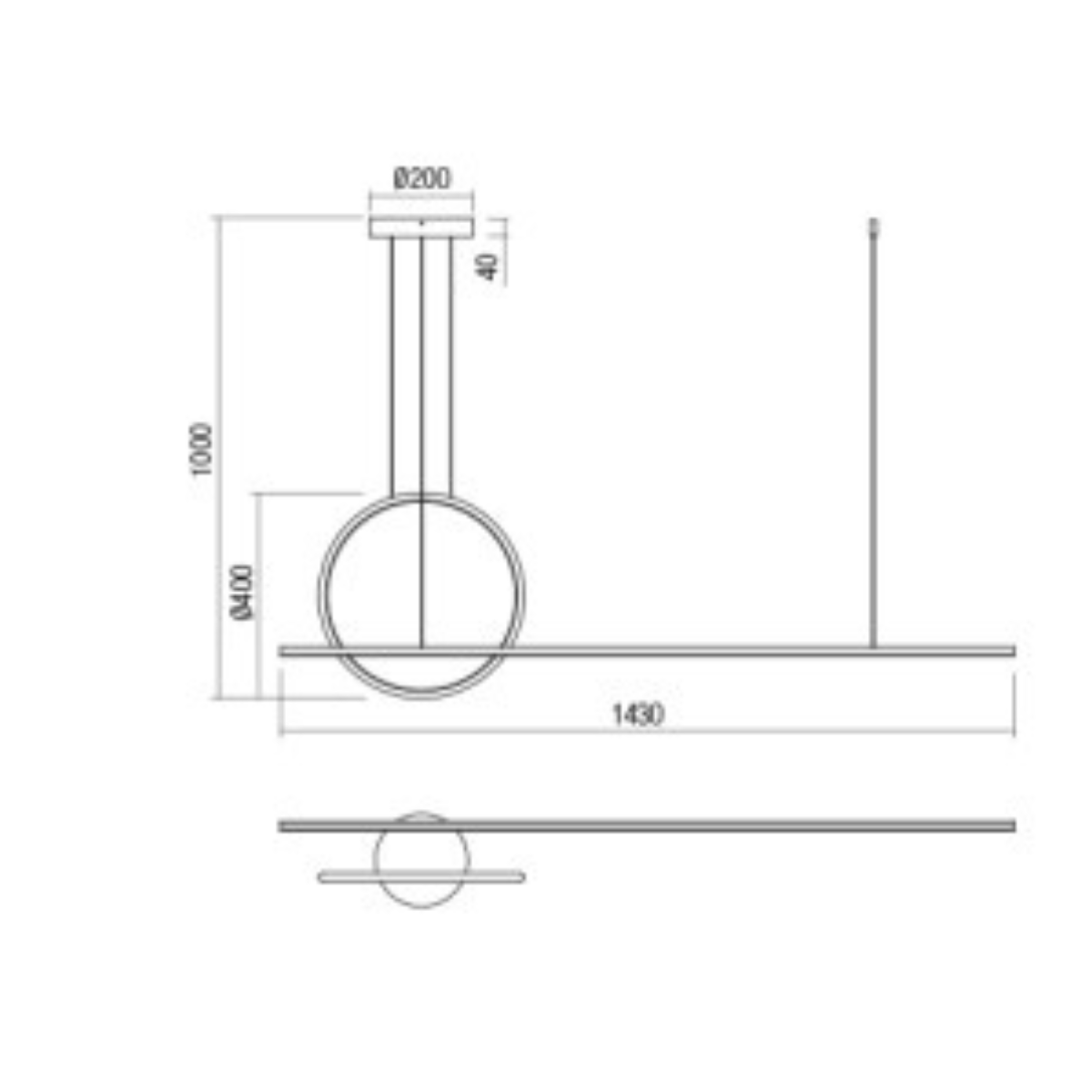GIOTTO – LED пендел в бял мат, 49W, 3000K, димиране, модерен дизайн