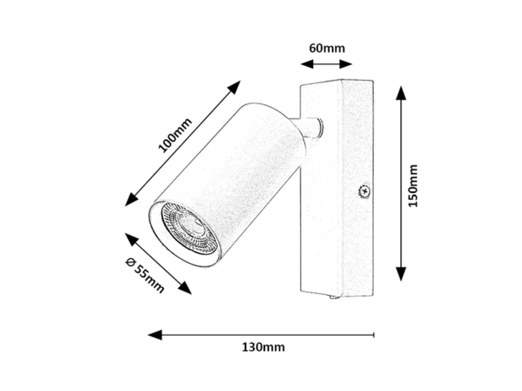 Solo RABALUX spotlight – white directional spotlight with metal body