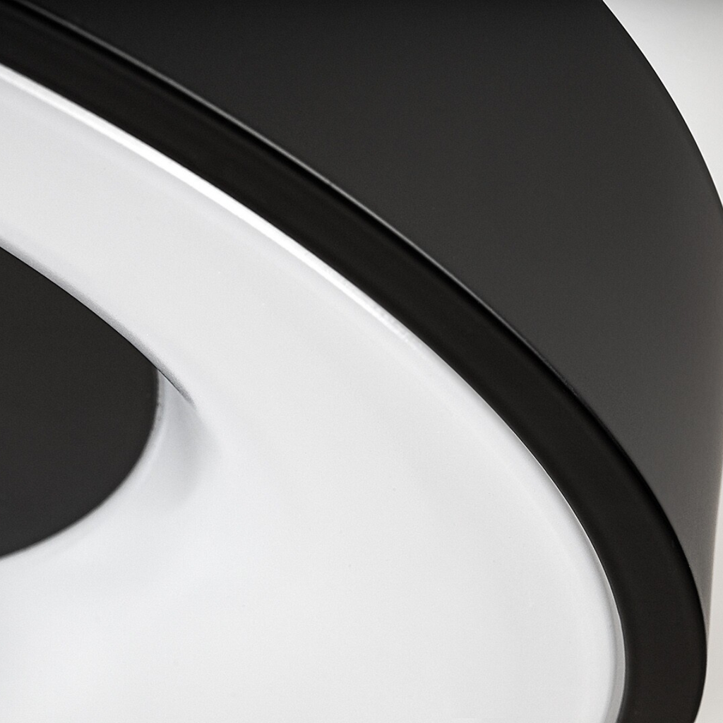 Ceilo – модерен LED плафон с дистанционно управление, регулируема светлина, 38W, черен