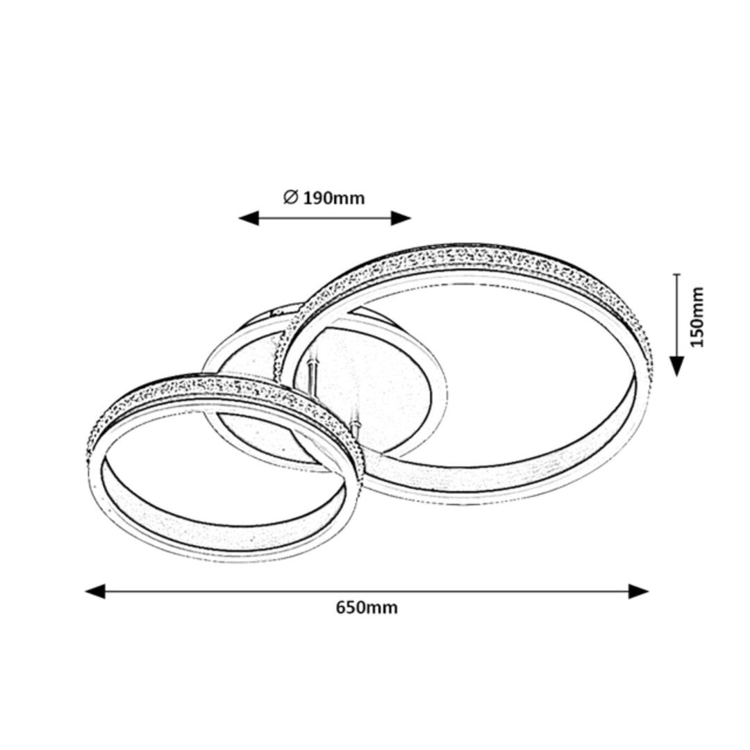 Avalon – ceiling lamp, Ø65 cm, brushed aluminum, minimalist style