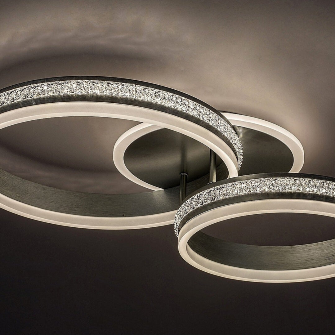 Avalon – ceiling lamp, Ø65 cm, brushed aluminum, minimalist style