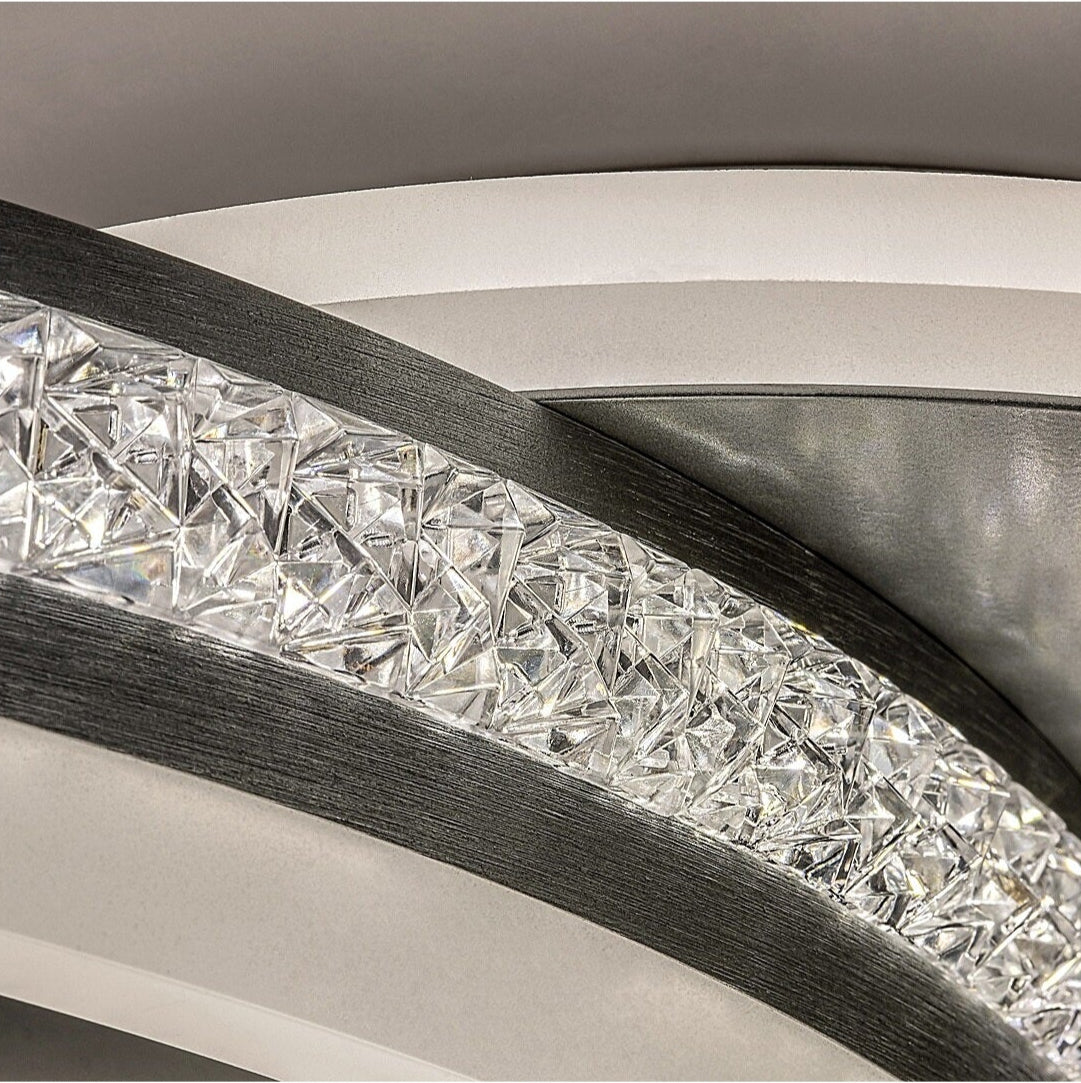 Avalon – ceiling lamp, Ø65 cm, brushed aluminum, minimalist style