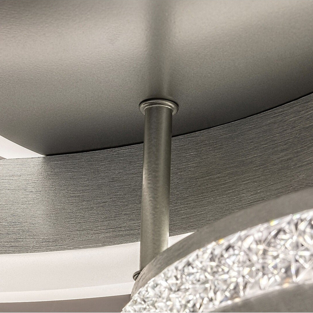 Avalon – ceiling lamp, Ø65 cm, brushed aluminum, minimalist style
