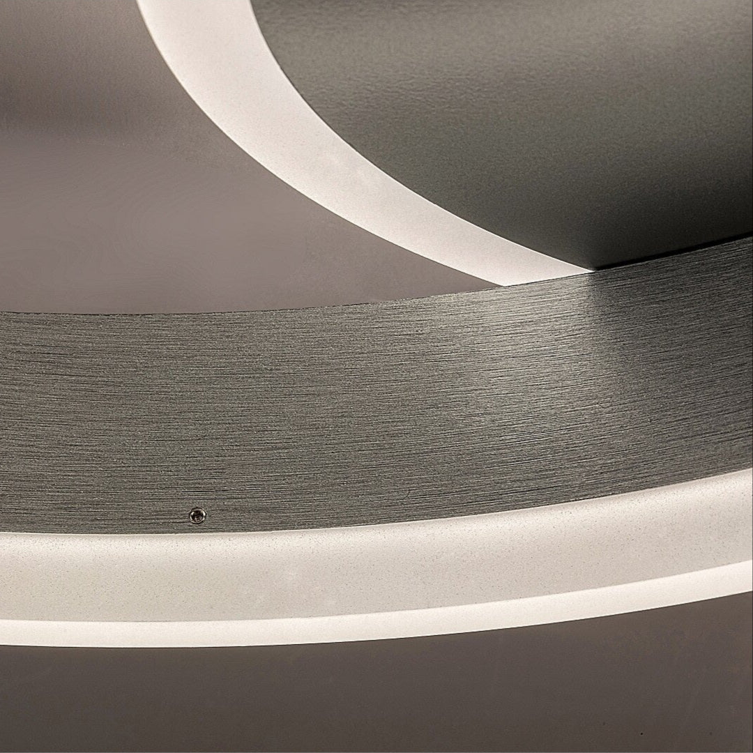 Avalon – ceiling lamp, Ø65 cm, brushed aluminum, minimalist style