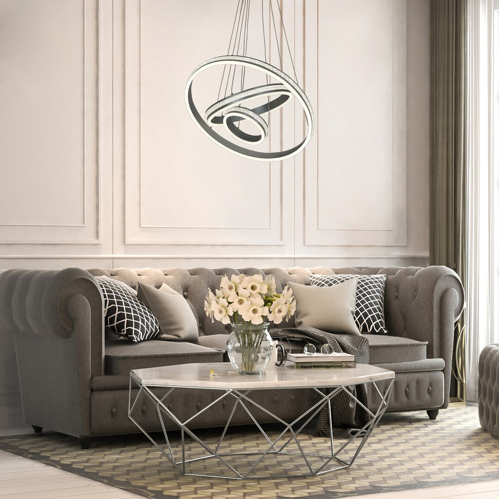 Avalon – hanging pendant lamp, brushed aluminum, minimalist style