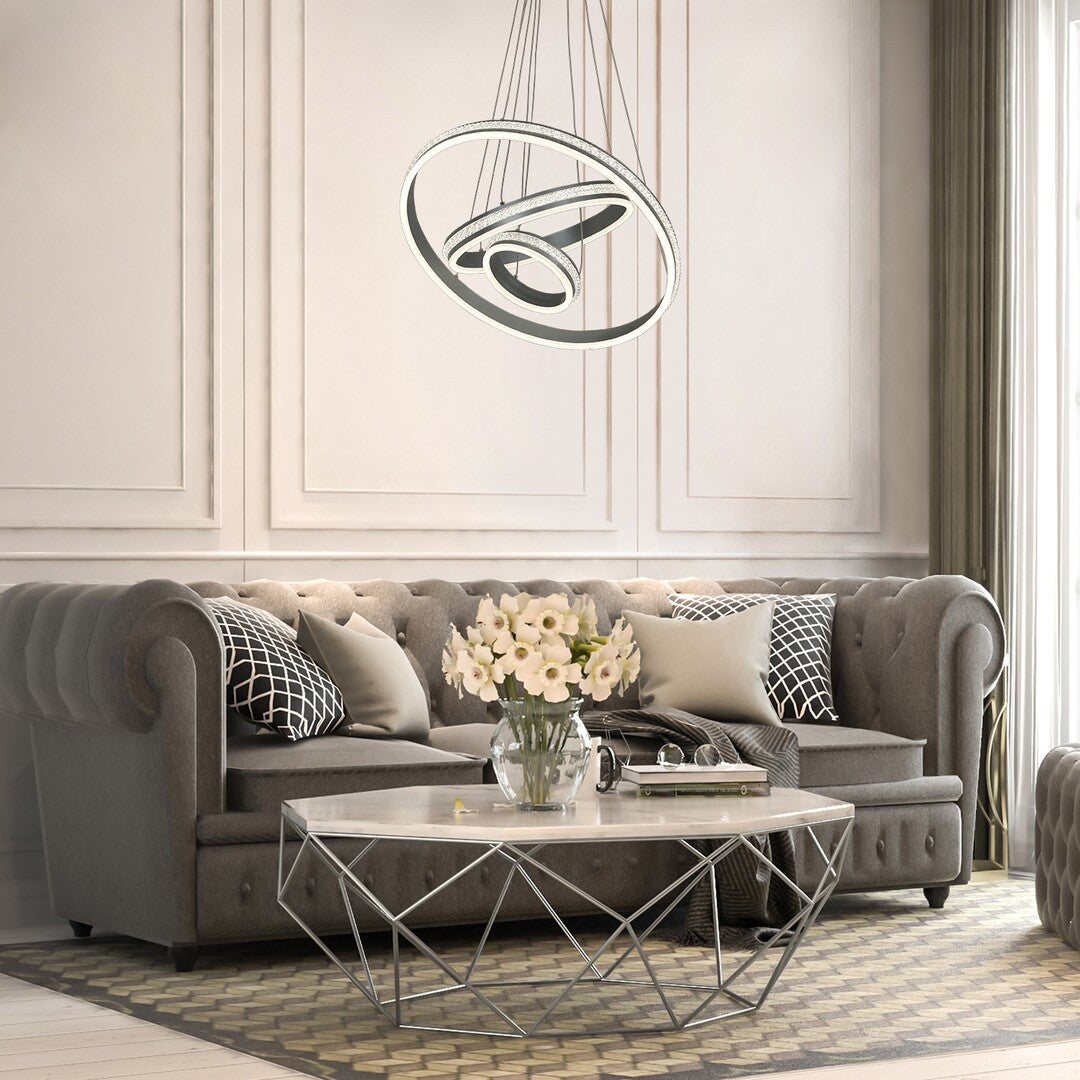 Avalon – hanging pendant lamp, brushed aluminum, minimalist style