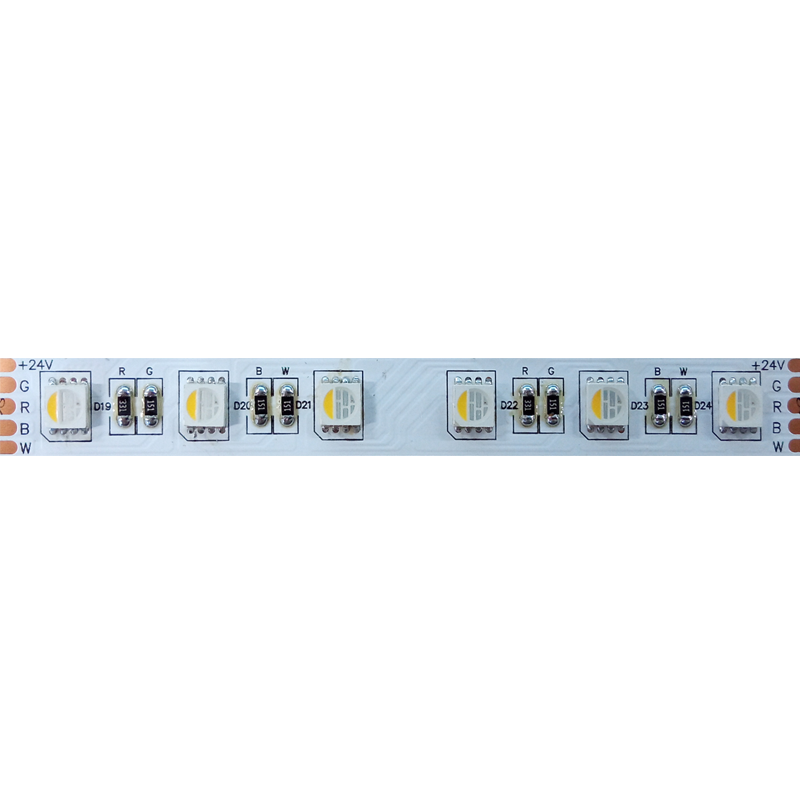 5M LED лента 17W/M, 24V DC, IP65 NANO, RGB + Топло/Неутрално/Студено Бяло, 12mm