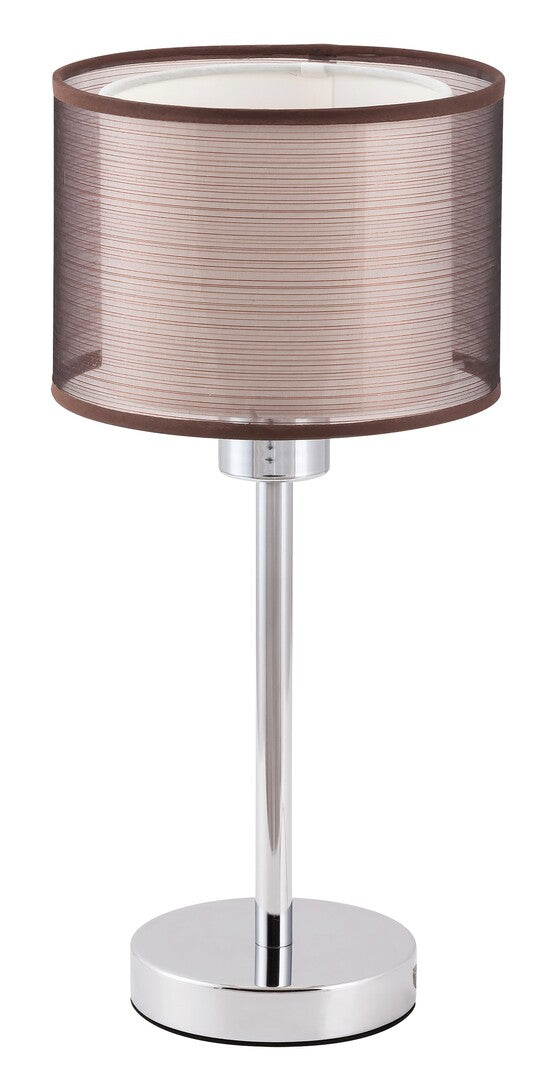 Anastasia RABALUX night lamp – 1xE27, chrome and brown textile, classic style