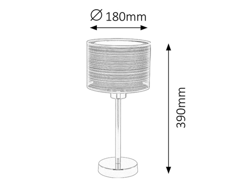Anastasia RABALUX night lamp – 1xE27, chrome and brown textile, classic style