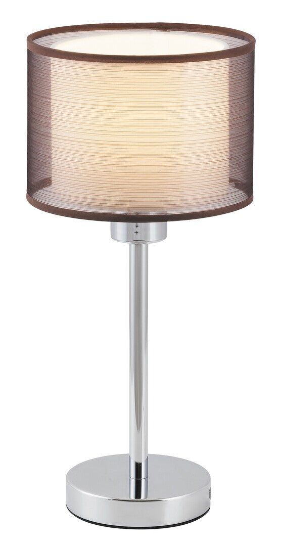 Anastasia RABALUX night lamp – 1xE27, chrome and brown textile, classic style
