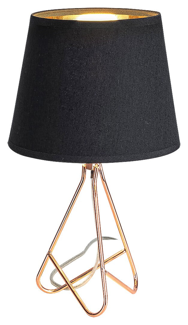 Blanka RABALUX night lamp – 1xE14, rose gold and black textile, industrial style