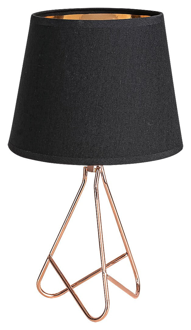 Blanka RABALUX night lamp – 1xE14, rose gold and black textile, industrial style