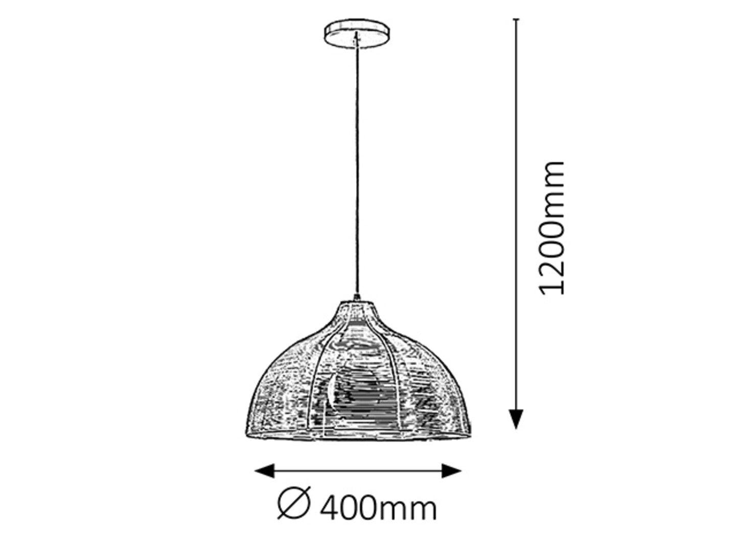 Oz RABALUX – Hanging chandelier, brown metal, 1xE27, Ø40cm