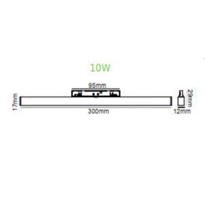 Мини черна линейна магнитна лампа 24V DC, 10W, 3000K, L300 мм - AVA Lighting