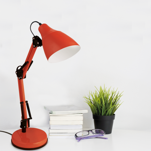 Настолна лампа KINGSTON 2918DO – червена метална лампа за бюро и офис | ACA Lighting