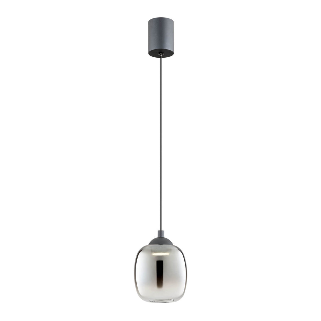 KHADI pendant lamp, matte black and smoked glass, 6W LED 3000K