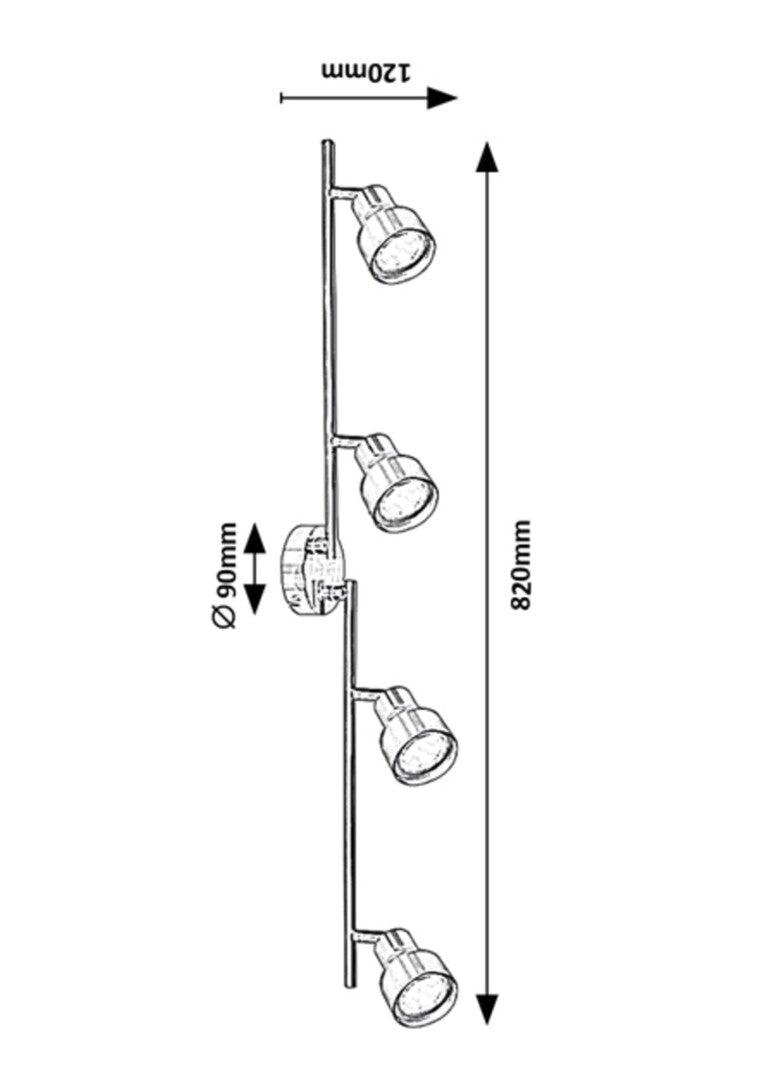 Blake RABALUX spotlight – four-light ceiling spotlight in athene chrome