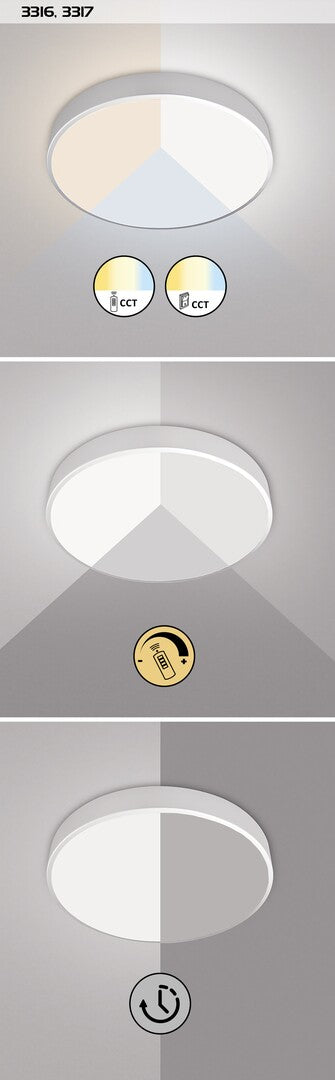 Ceiling lamp Tesia RABALUX – LED ceiling lamp with remote control and variable light
