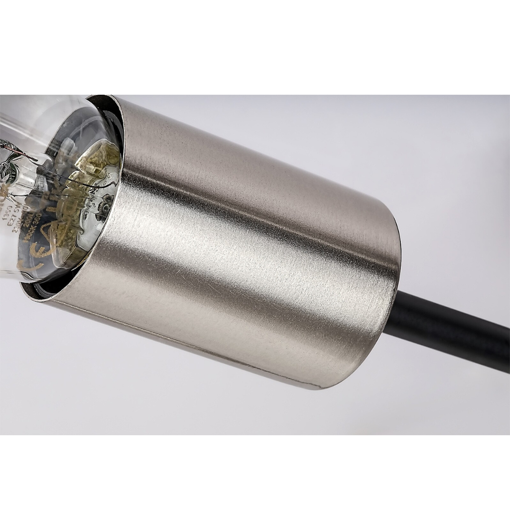 Branwen – модерен плафон с 6 светлини, черен мат и атинен хром, метал, 6xE27, индустриален стил