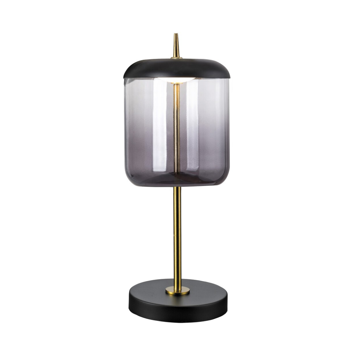 Delice – модерна LED настолна лампа, черен метал и димирано стъкло, 6W, 4000K