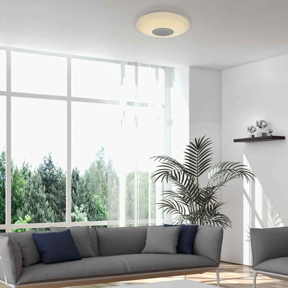 Rodion – смарт LED плафон с дистанционно, RGB ефекти и звезден ефект, 24W, Wi-Fi + Bluetooth