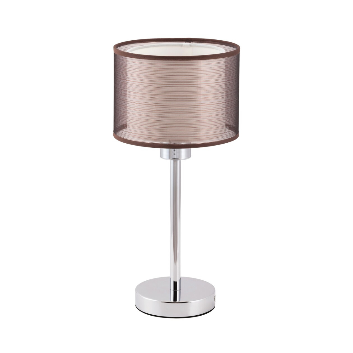 Нощна лампа Anastasia RABALUX – 1xE27, хром и кафяв текстил, класически стил