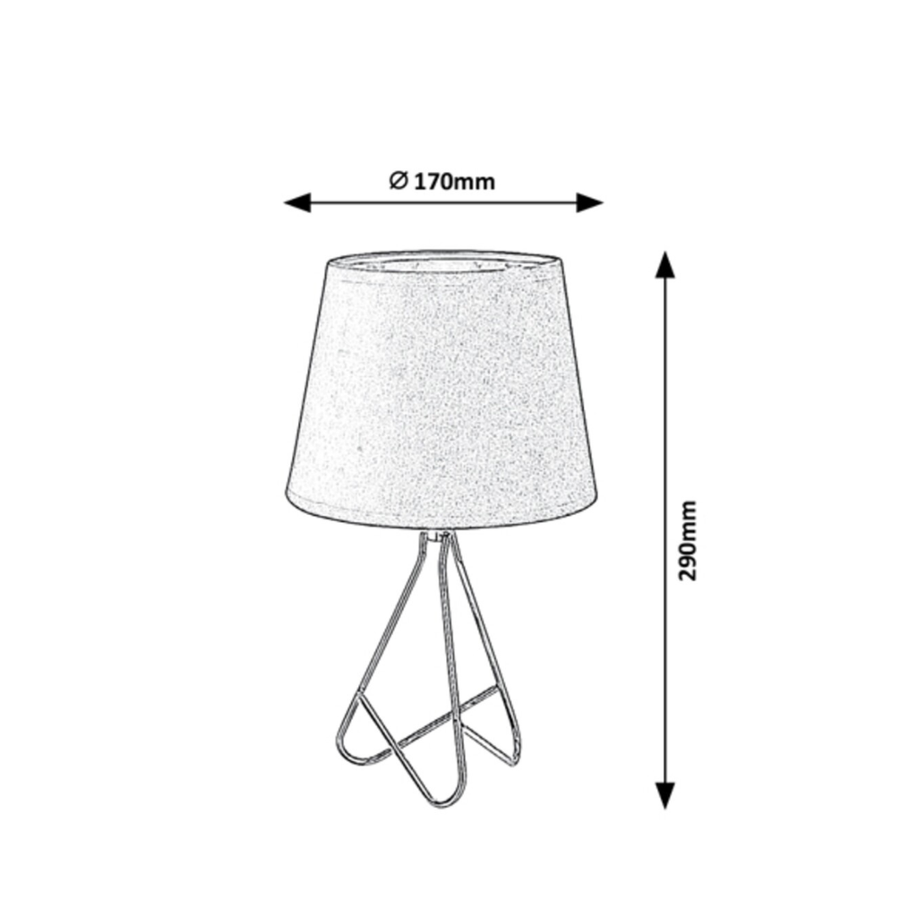 Нощна лампа Blanka RABALUX – 1xE14, розово злато и черен текстил, индустриален стил