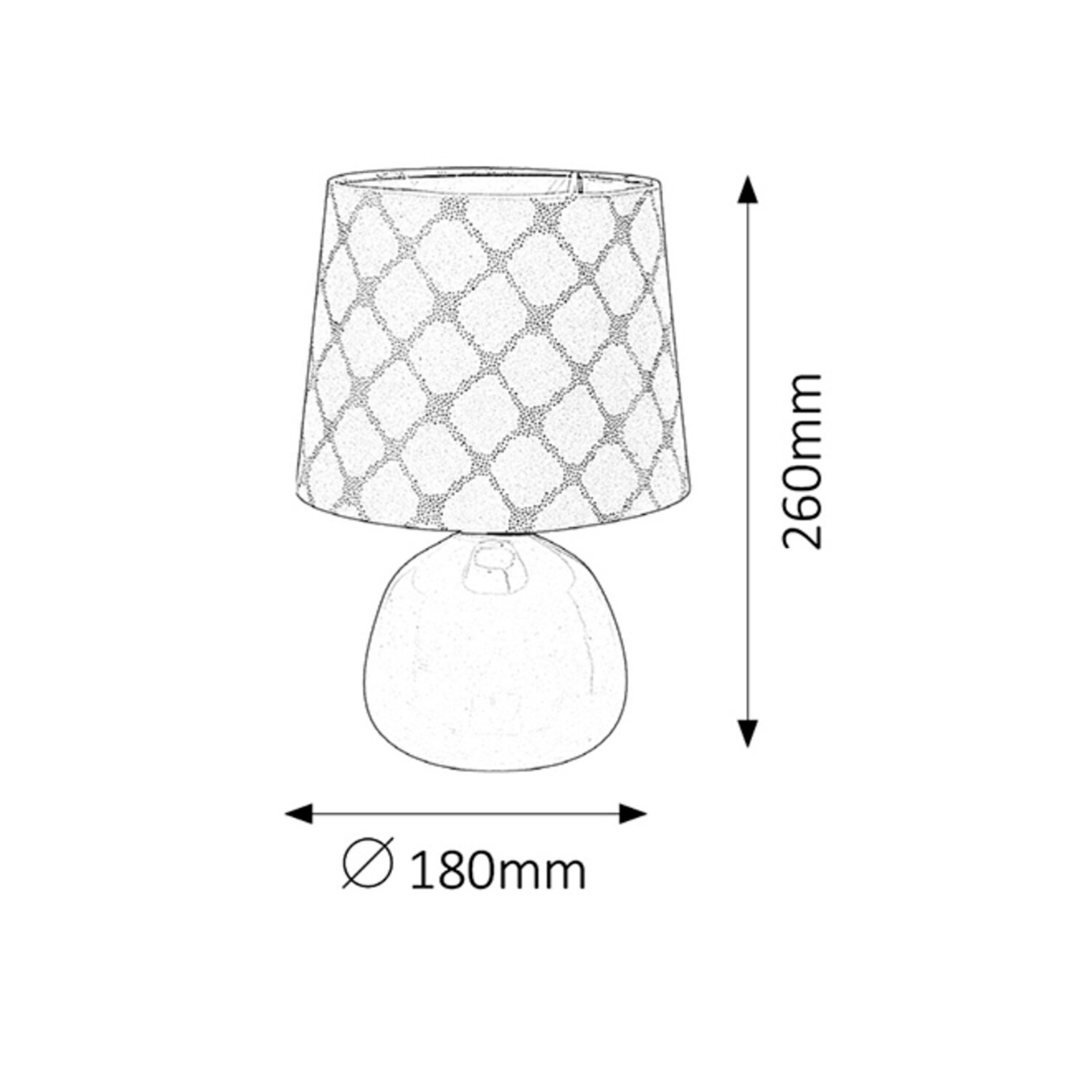 Нощна лампа Ellie RABALUX – керамична основа и бежов текстилен абажур, стандартен стил