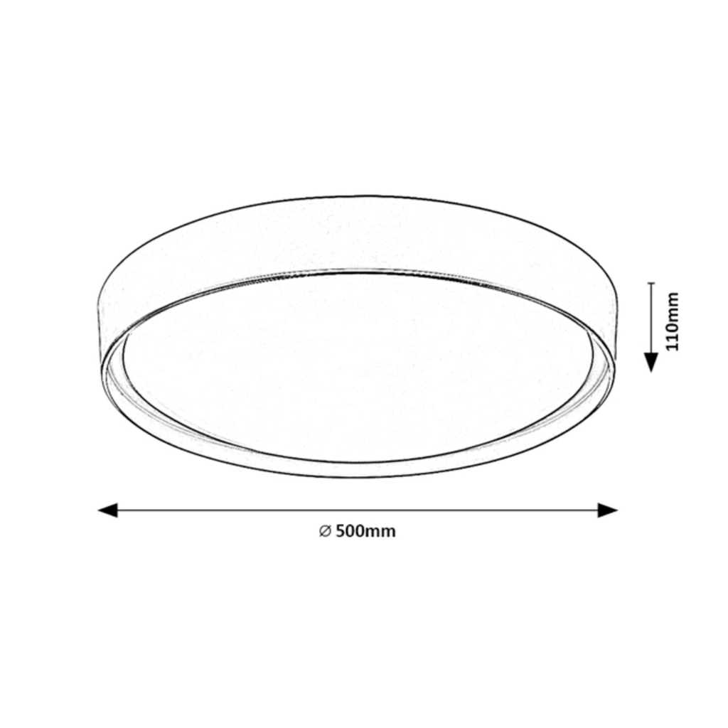 Achilles – смарт LED плафон 40W, черен метал, димируем с дистанционно и приложение, RGB, 2700–6500K