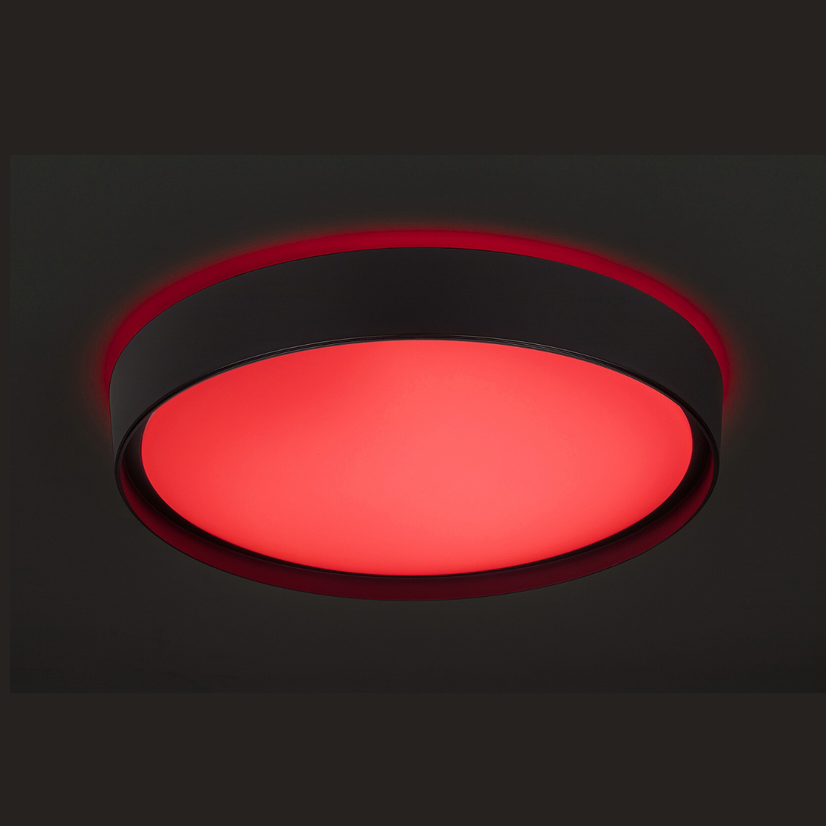 Achilles – смарт LED плафон 40W, черен метал, димируем с дистанционно и приложение, RGB, 2700–6500K