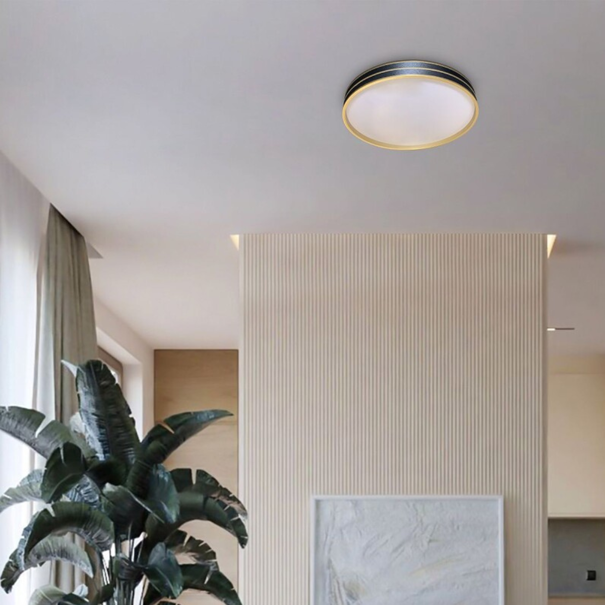 Gandor – модерен LED плафон с дистанционно управление, регулируема светлина, 24W, черен