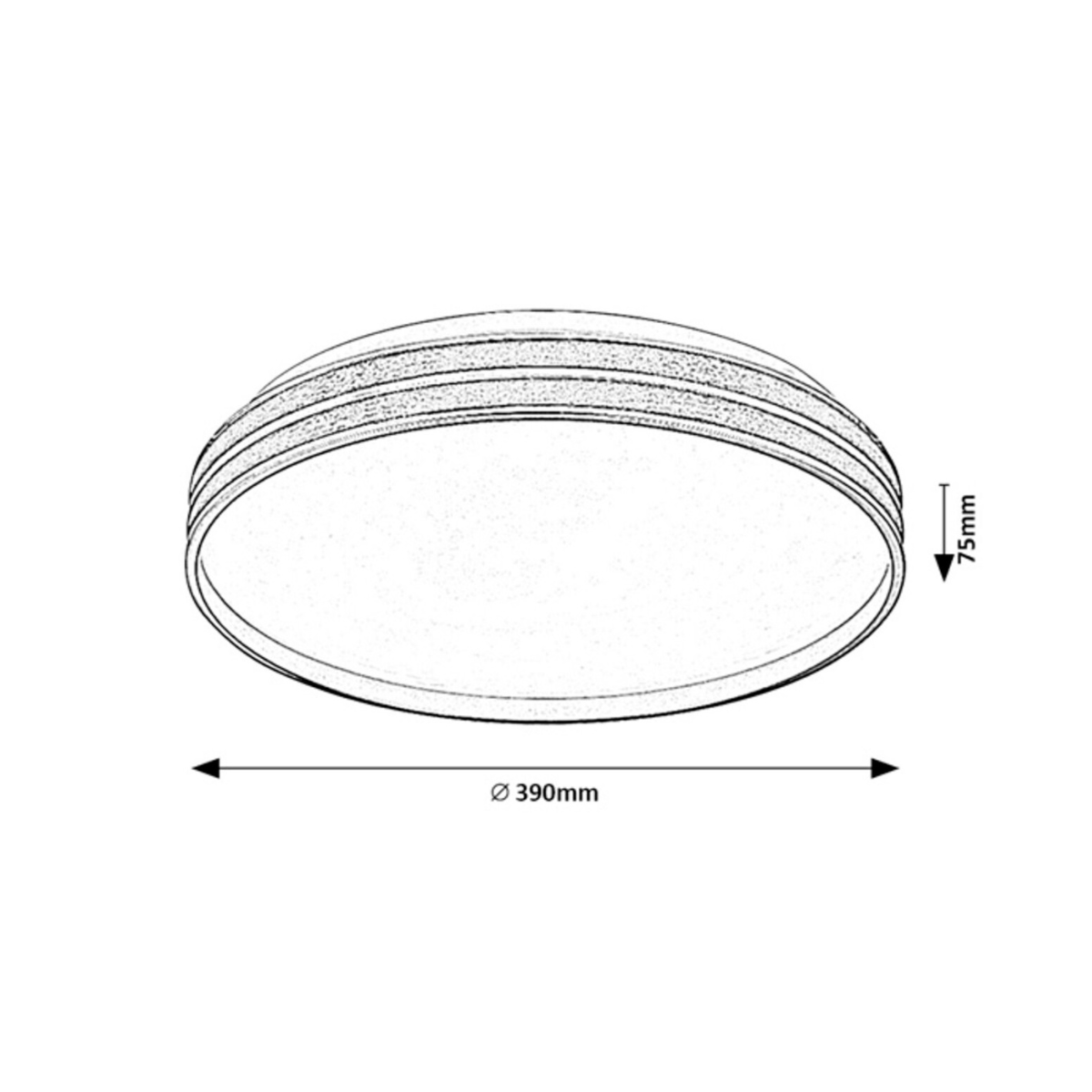 Gandor – модерен LED плафон с дистанционно управление, регулируема светлина, 24W, черен