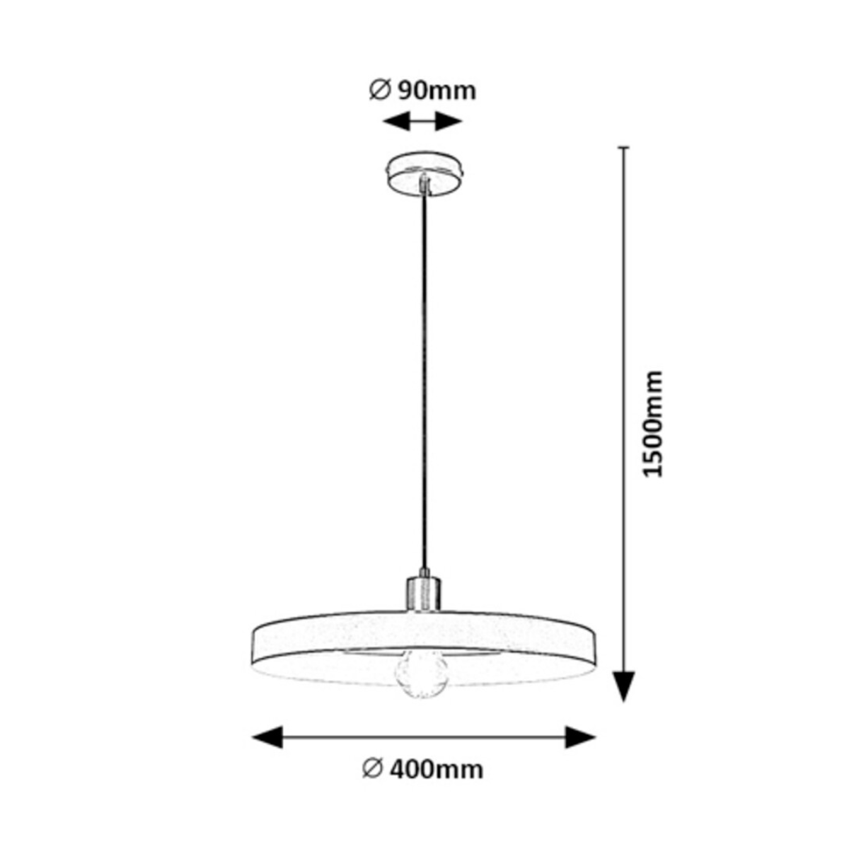 Alatar – висящ пендел, черен мат, Ø40 см, индустриален стил
